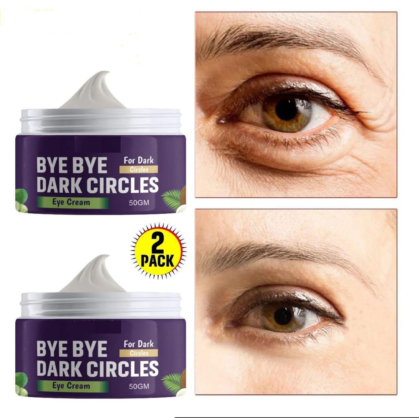 Under Eye Cream to Reduce Dark Circles, Puffiness and Fine Lines with Chia Seed Oil, Coffee Oil, Vitamines E & B3 (50 g)