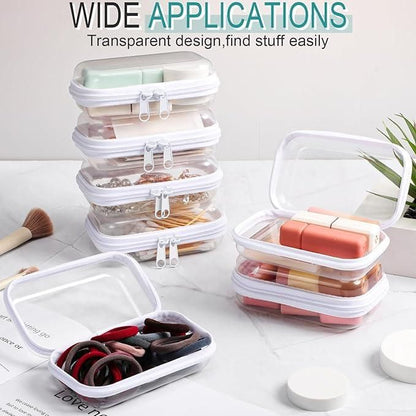 6 Pcs Clear Hard Zipper Pouches for Multipurpose Use