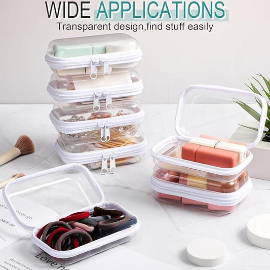 6 Pcs Clear Hard Zipper Pouches for Multipurpose Use